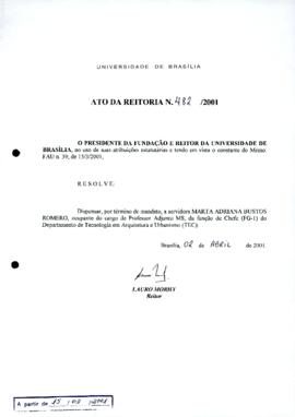 Ato da Reitoria nº 0482/2001