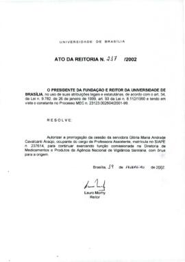 Ato da Reitoria nº 0217/2002