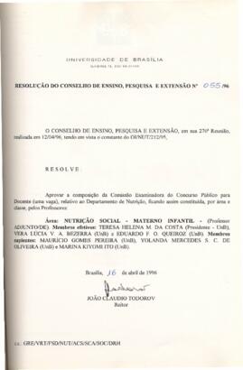 Resolução do Conselho de Ensino, Pesquisa e Extensão nº 0055/1996