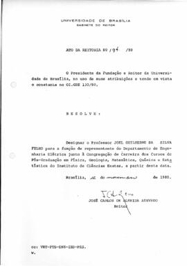 Ato da Reitoria nº 0194/1980