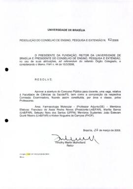 Resolução do Conselho de Ensino, Pesquisa e Extensão nº 0072/2006